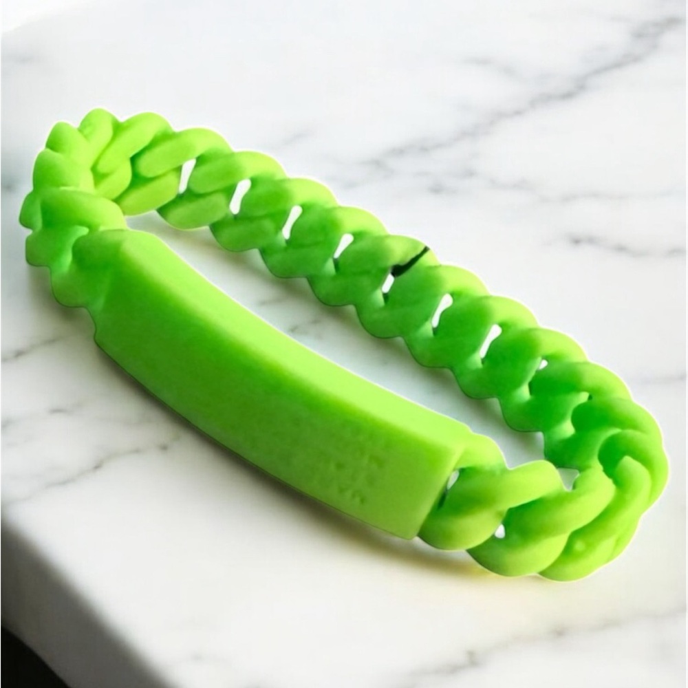 Marc by Marc Jacobs Green Standard Supply Braided Silicone Rubber Bracelet 🆕
